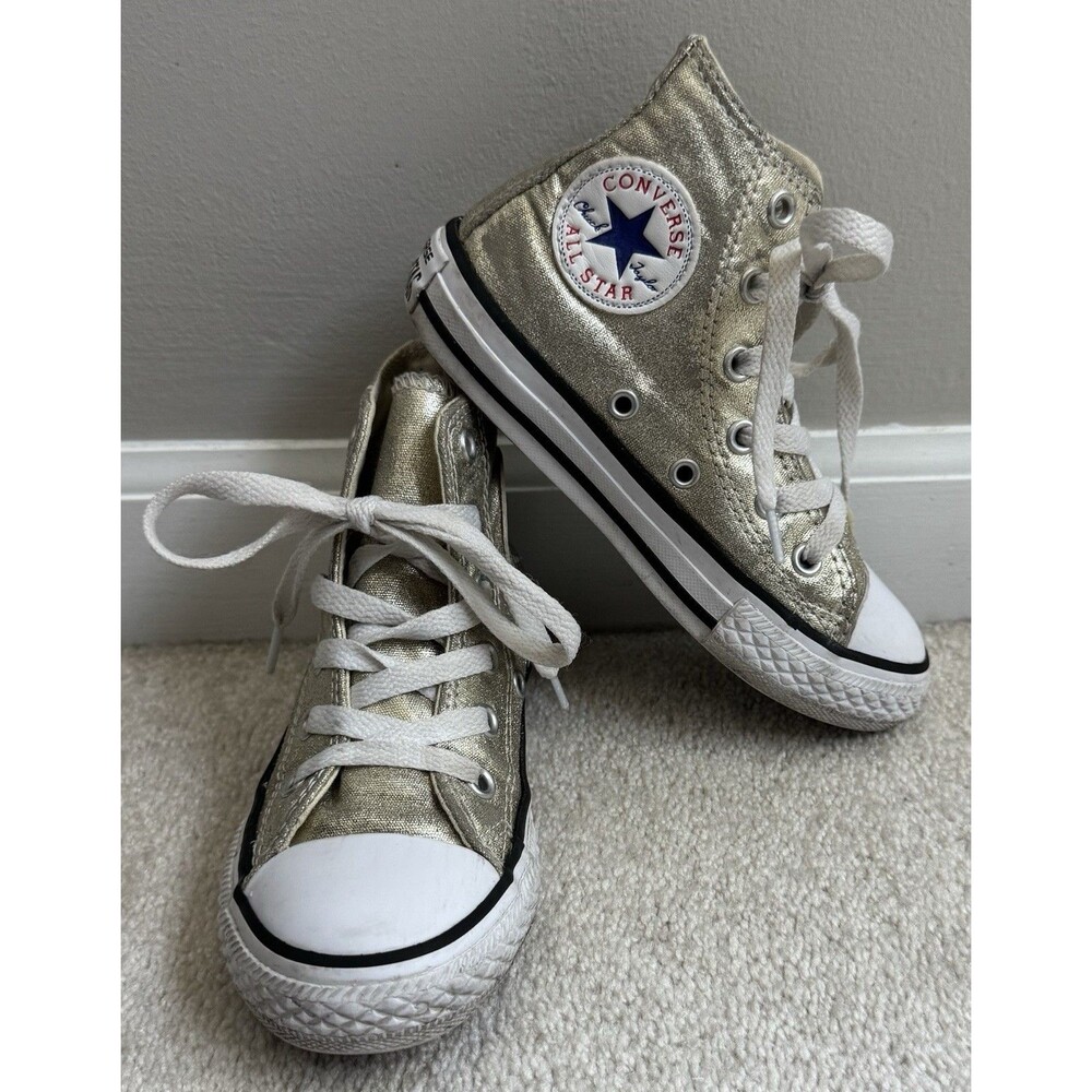 Converse Chuck Taylor All Star Metallic High Top Sneakers Light Gold Toddler 11